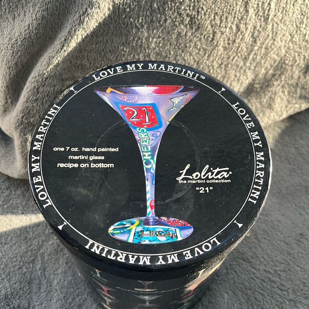 Lolita 21 Birthday Hand Painted Martini Glass